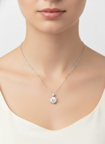 Aura Zirconia Pendant Pure Silver with Zirconia Diamond