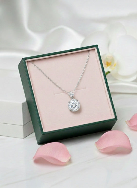 Aura Zirconia Pendant Pure Silver with Zirconia Diamond