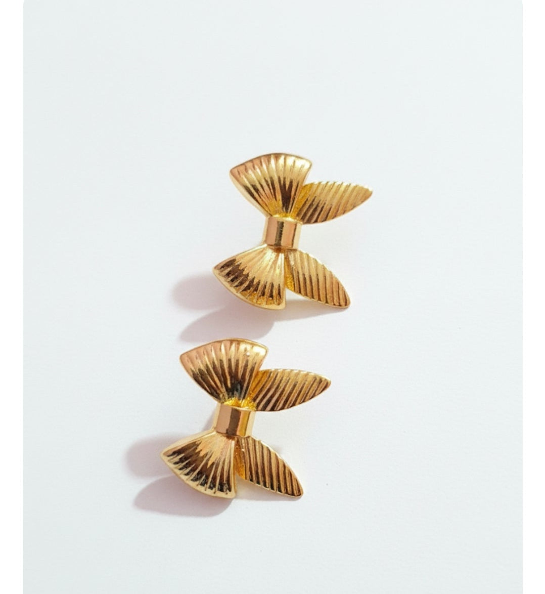 Ribbon Tie Earrings 18k Gold Plated