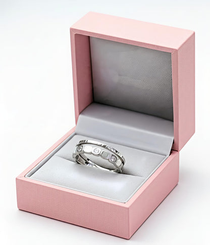 Forever Bond Ring Pure 92.5 Silver with Zirconia Diamond