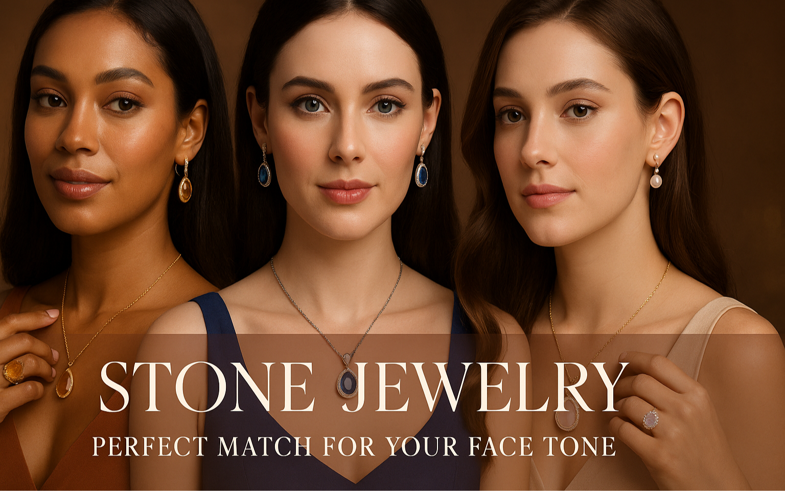 Ad Stone jewellry according your face tone creat banner