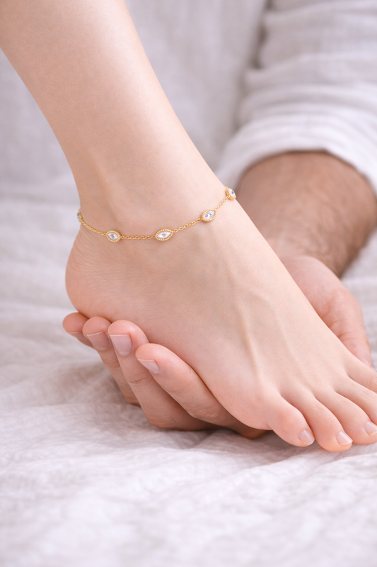 Charm Anklet 18k Gold Plated.