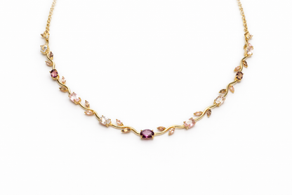 Tulip Cubic Zirconia Multi-Stone Gold Necklace