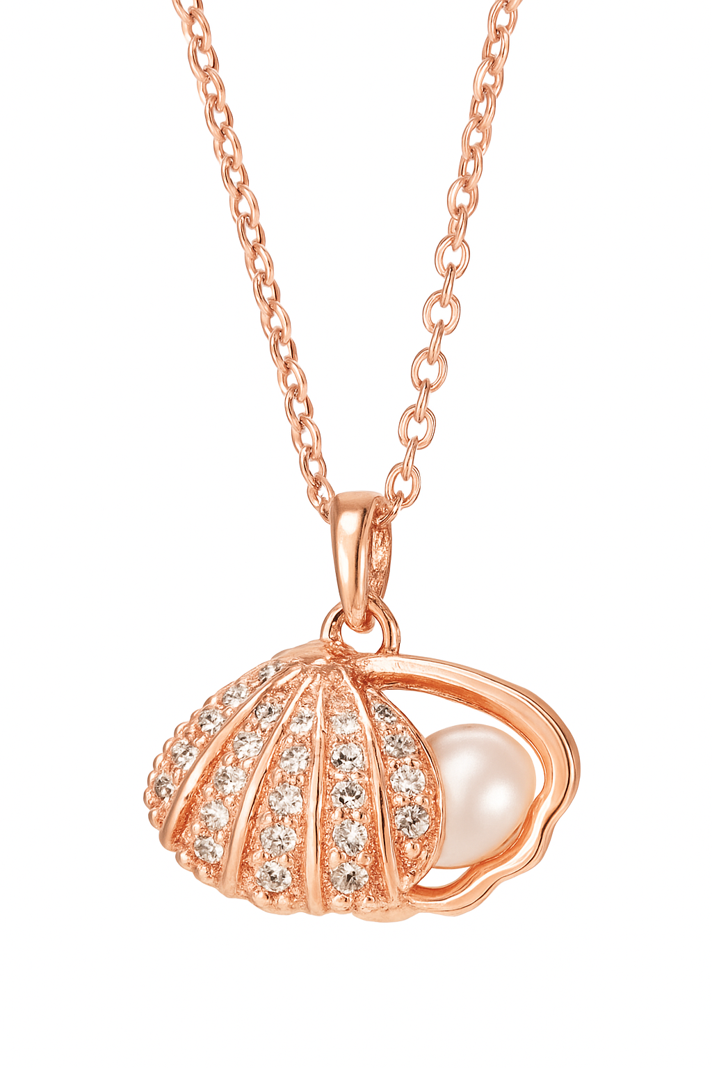 Oyster Pearl Necklace / Rose Gold Plated