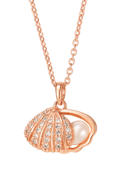 Oyster Pearl Necklace / Rose Gold Plated