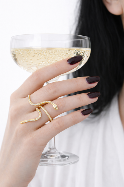 Snake Wrapped Ring with 18K Gold Plated