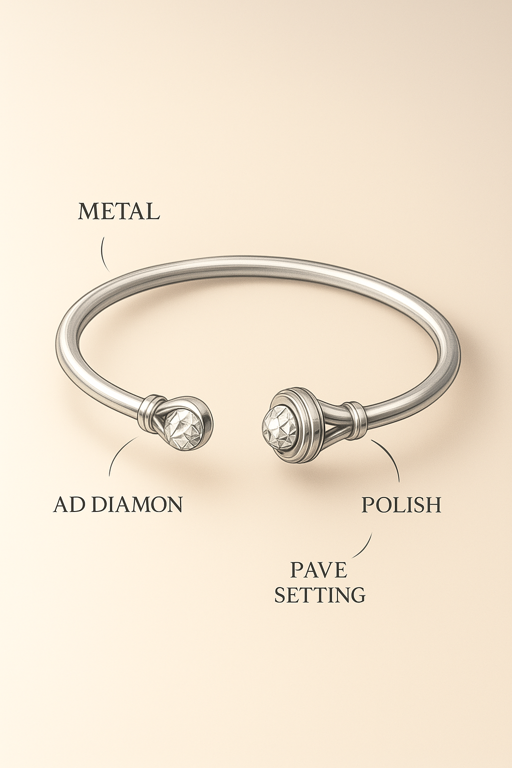 Silver Embrace Bracelet With American Diamond.