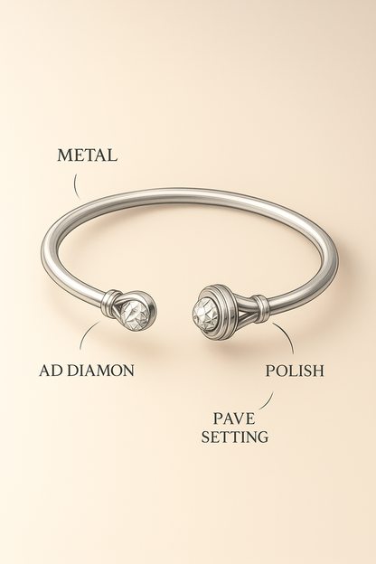 Silver Embrace Bracelet With American Diamond.