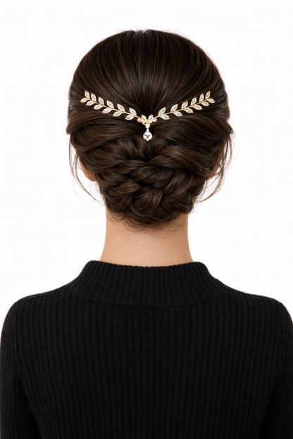 Golden Leaf Grace Hair Crown.