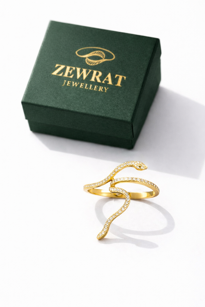 Snake Wrapped Ring with 18K Gold Plated