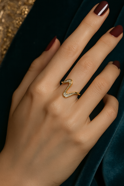 Zewrat Vee Gold Plated Ring
