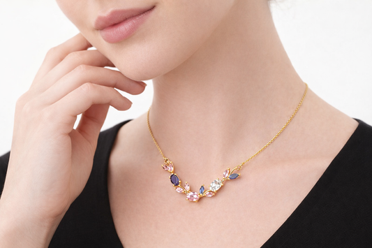 Blush Tulip Necklace 18K Gold Plated.