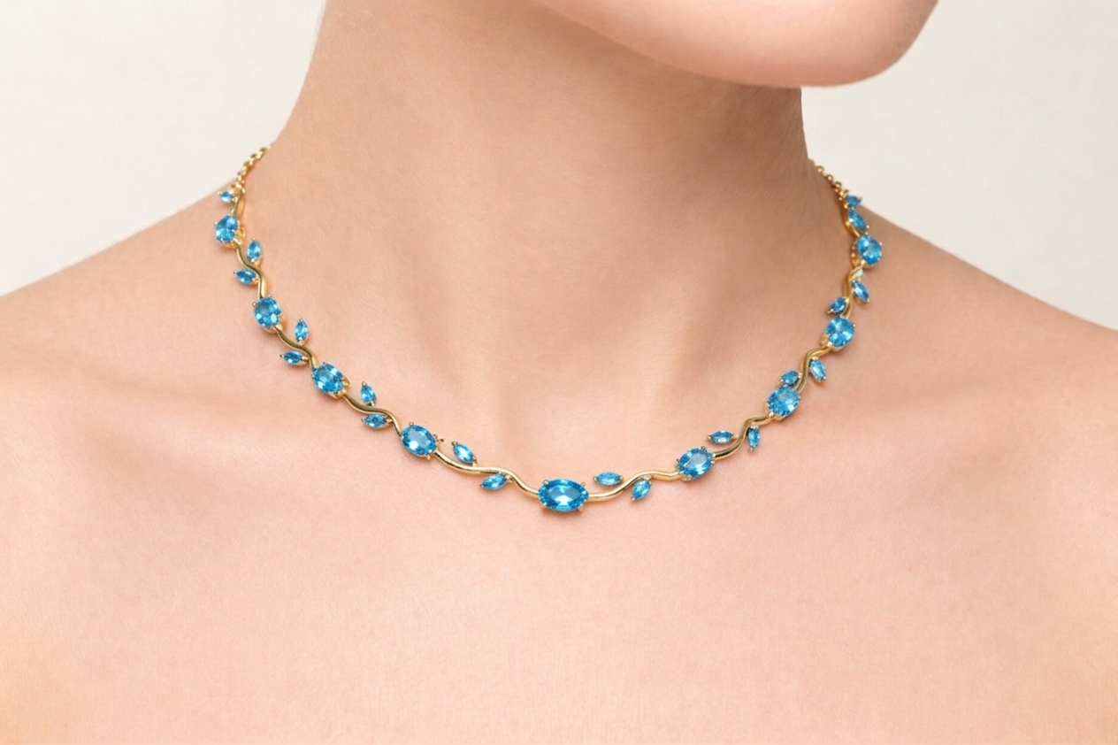 Blue Blossom Tulip Necklace