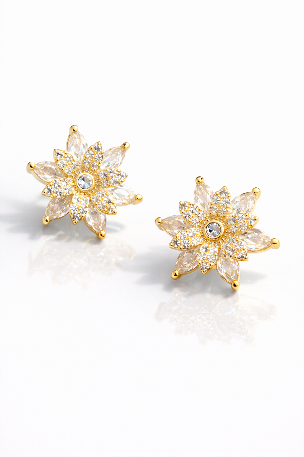 Floral Radiance Earrings 18k Gold Plated.