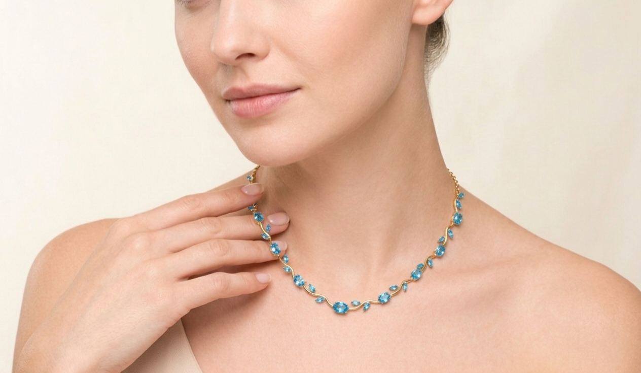Blue Blossom Tulip Necklace