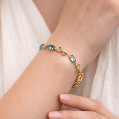 Tulip Blue Bracelet 18K Gold Plated