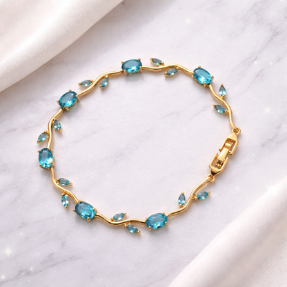 Tulip Blue Bracelet 18K Gold Plated
