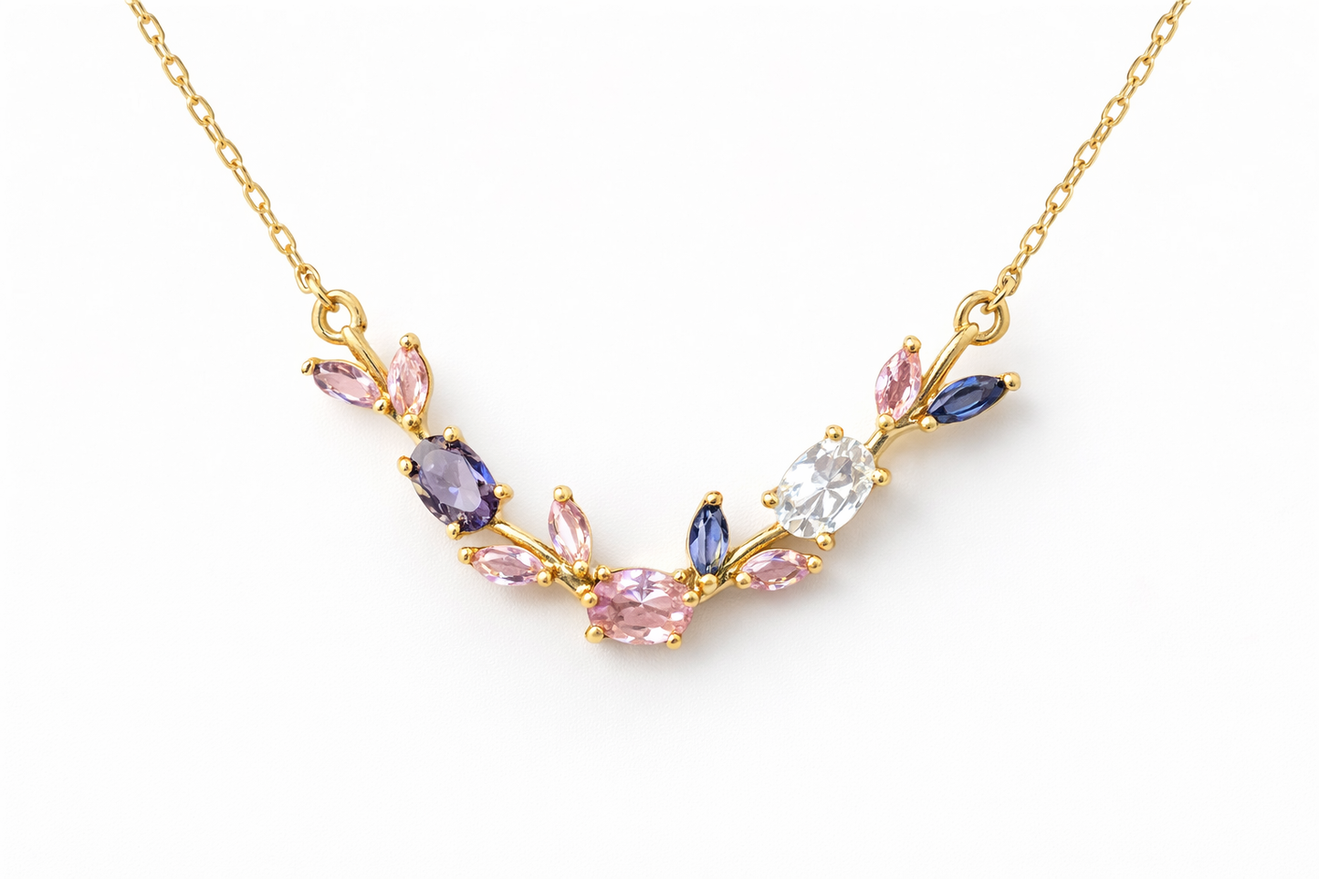 Blush Tulip Necklace 18K Gold Plated.