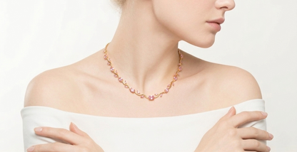 Tulip Pink Necklace 18K Gold Plated