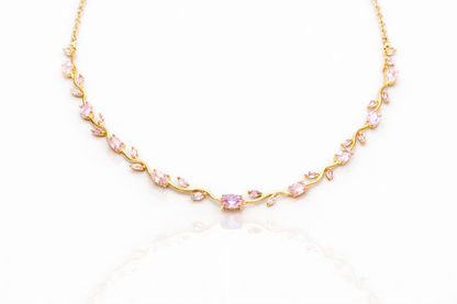 Tulip Pink Necklace 18K Gold Plated