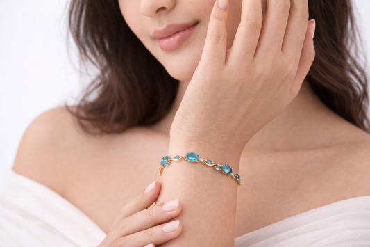 Tulip Blue Bracelet 18K Gold Plated