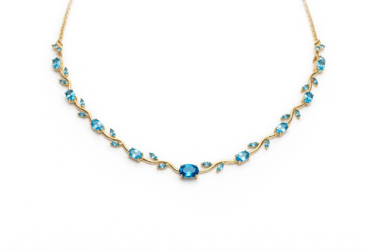 Blue Blossom Tulip Necklace